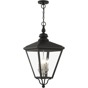 Adams 4 Light 14.25 inch Black with Brushed Nickel Finish Cluster Outdoor Extra Large Pendant Lantern Ceiling Light in Black with Brushed Nickel Accent