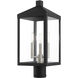 Nyack 3 Light 19.5 inch Black with Brushed Nickel Cluster Medium Outdoor Post Top Lantern