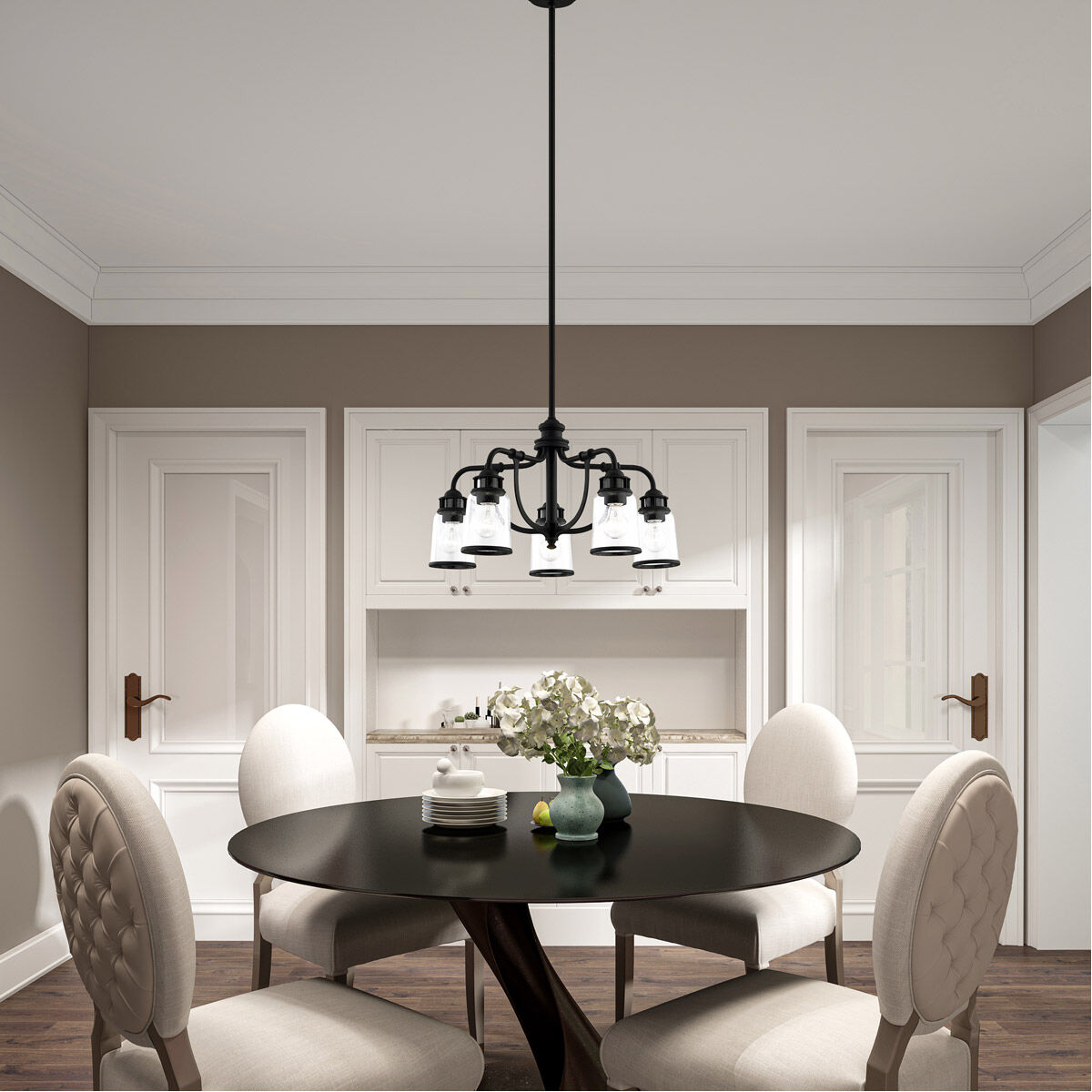 Lawrenceville 5 Light 24 inch Black Chandelier Ceiling Light