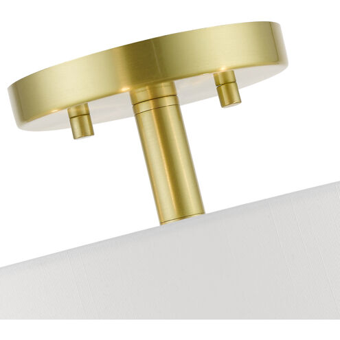Venlo 4 Light 14 inch Satin Brass with Shiny White Accents Semi-Flush Ceiling Light