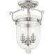 Jefferson 3 Light 10 inch Polished Nickel Semi-Flush Mount Ceiling Light
