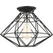 Geometric 1 Light 14 inch Black Flush Mount Ceiling Light