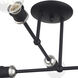 Delacroix 4 Light 17 inch Black with Brushed Nickel Accents Semi-Flush Ceiling Light