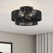 Florell 3 Light 18 inch Black Semi Flush Mount Ceiling Light, Large