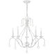 Caterina 5 Light 24 inch Antique White with Clear Crystals Chandelier Ceiling Light