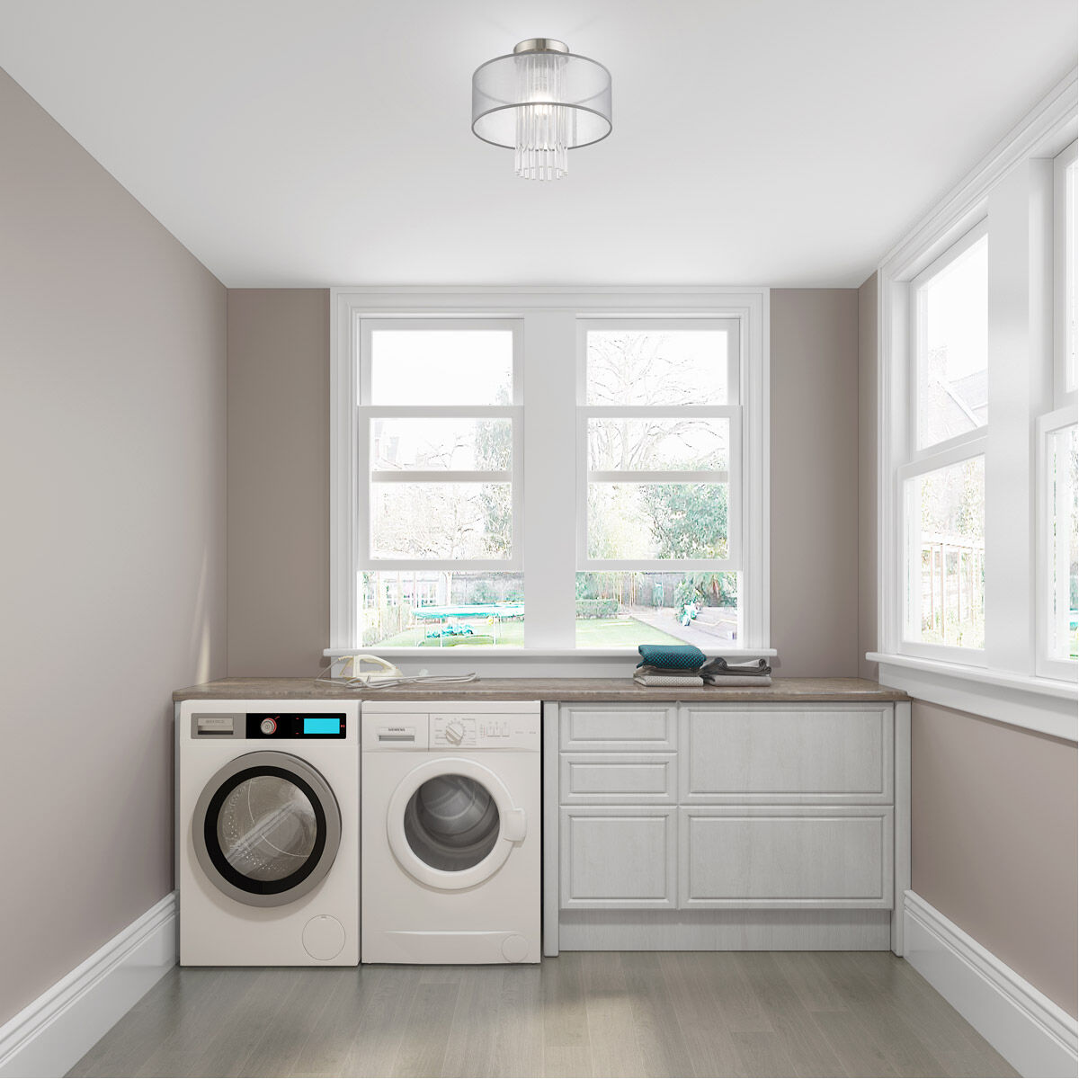 Alexis 1 Light 13 inch Brushed Nickel Semi-Flush Mount Ceiling Light