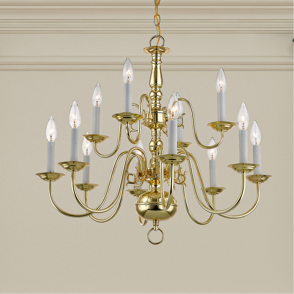 Williamsburgh 12 Light 26 inch Polished Brass Chandelier Ceiling Light