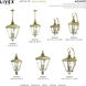 Adams 3 Light 10.63 inch Antique Brass with Brushed Nickel Finish Cluster Outdoor Large Pendant Lantern Ceiling Light