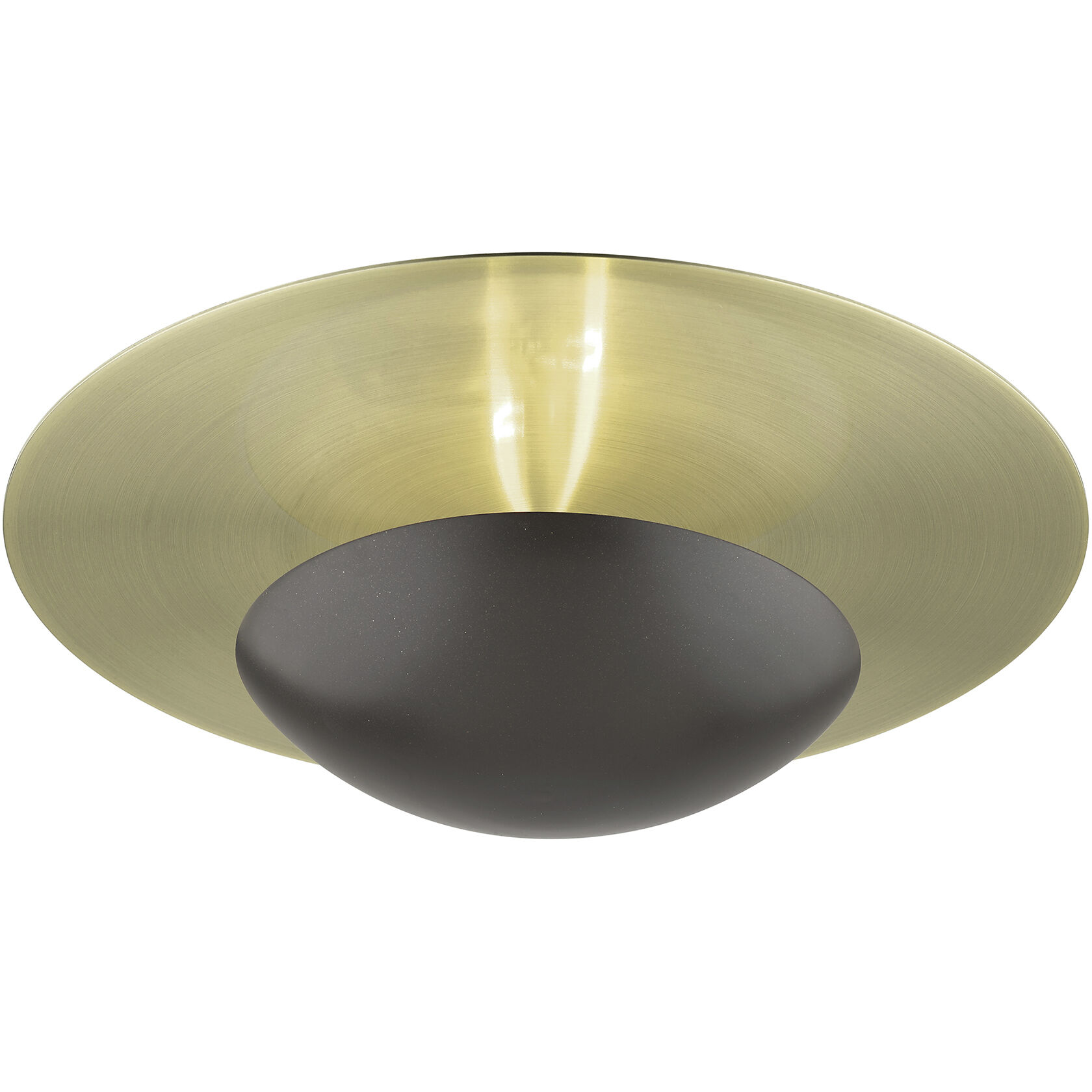 Ventura 2 Light 15 inch English Bronze with Antique Brass Reflector Semi-Flush/Wall Sconce Ceiling Light, Large