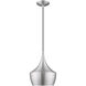 Allison 1 Light 10 inch Brushed Aluminum Mini Pendant Ceiling Light