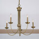 Estate 5 Light 25 inch Antique Brass Chandelier Ceiling Light