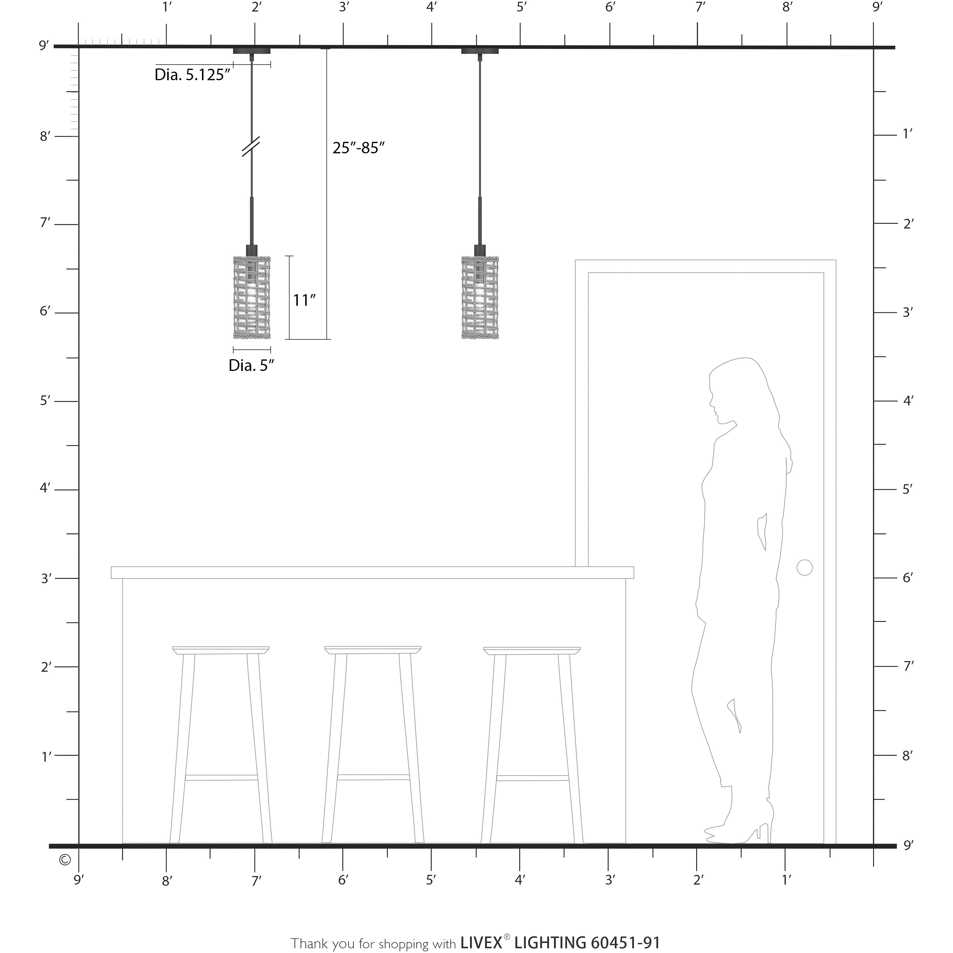 Twinewell 1 Light 5.13 inch Brushed Nickel Mini Pendant Ceiling Light