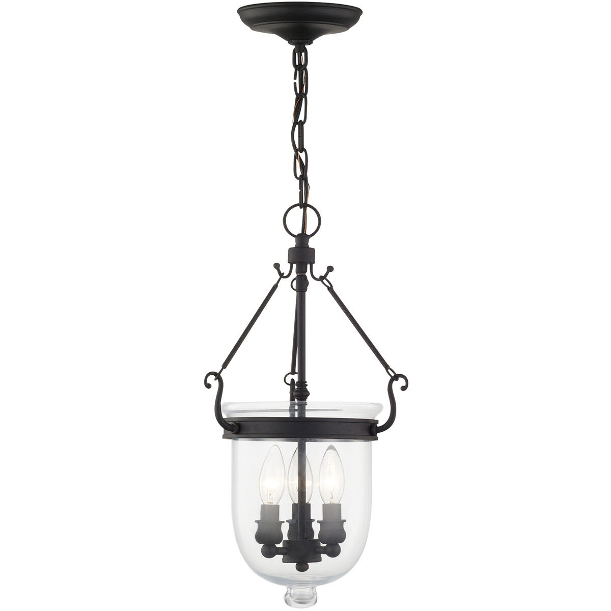 Jefferson 3 Light 10 inch Black Chain Lantern