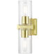 Clarion 2 Light 5 inch Satin Brass Vanity Sconce Wall Light