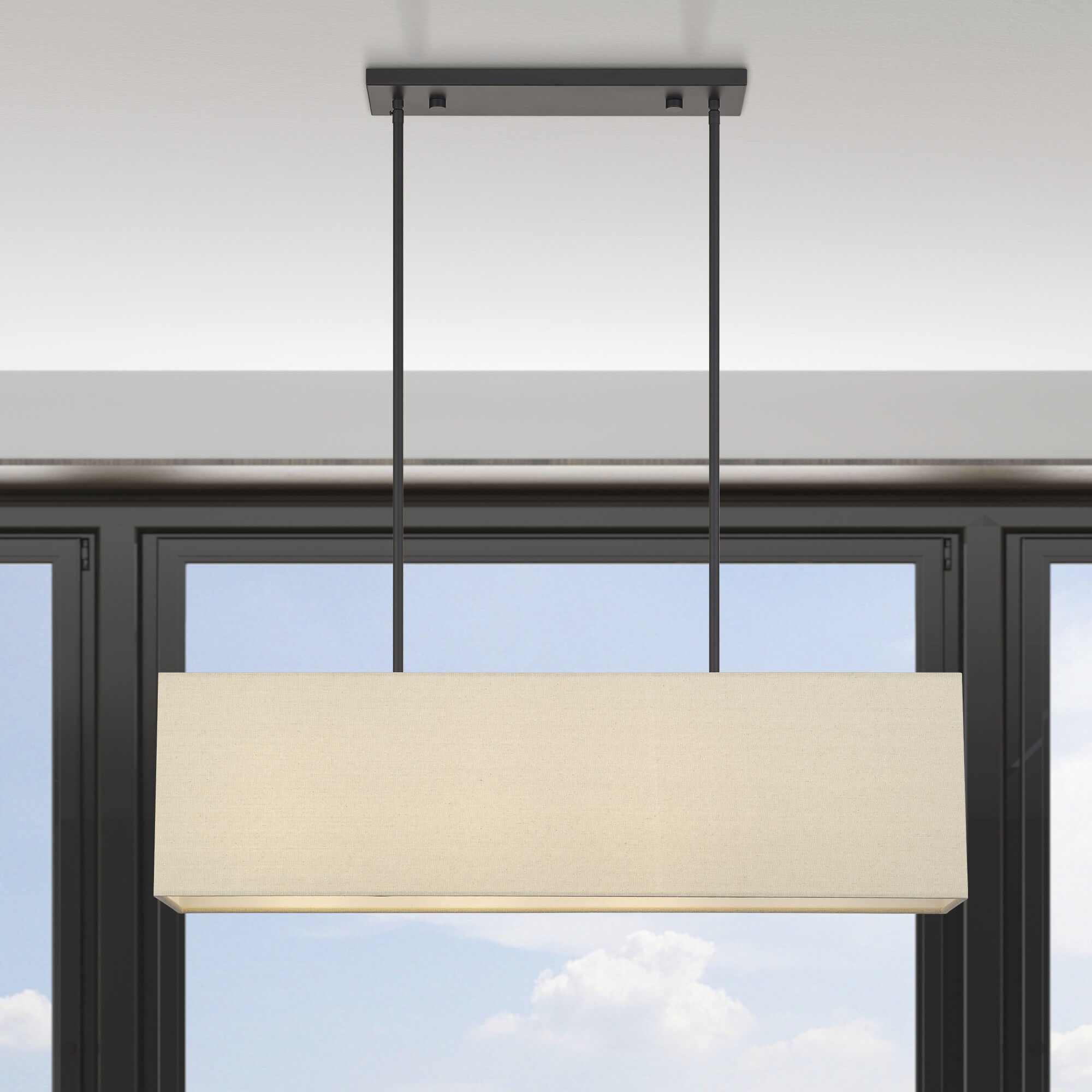 Summit 4 Light 36 inch Bronze Linear Chandelier Ceiling Light, Large