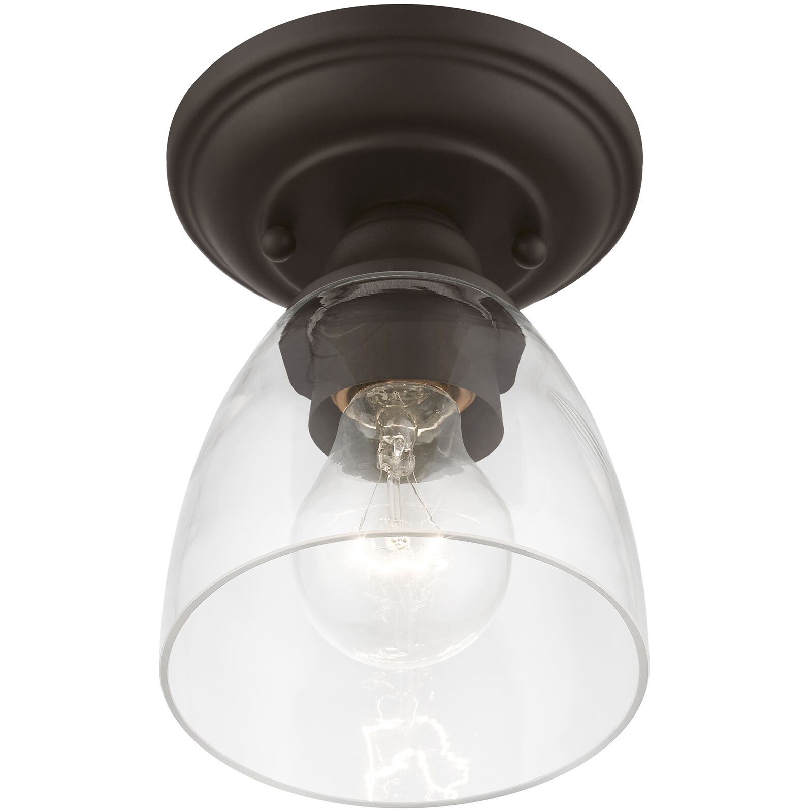 Montgomery 1 Light 5 inch Bronze Semi-Flush Ceiling Light, Petite