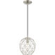 Geometric 1 Light 8 inch Brushed Nickel Mini Pendant Ceiling Light