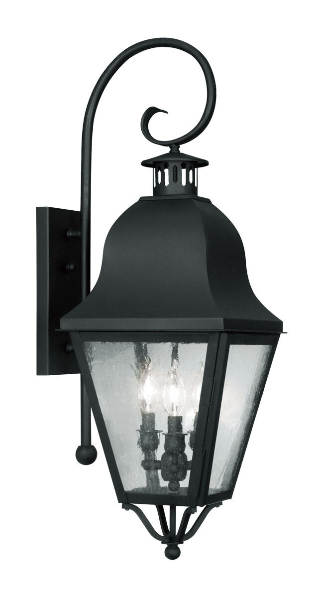Amwell 3 Light 32 inch Black Outdoor Wall Lantern