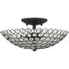 Cassandra 2 Light 13 inch Black Semi Flush Ceiling Light