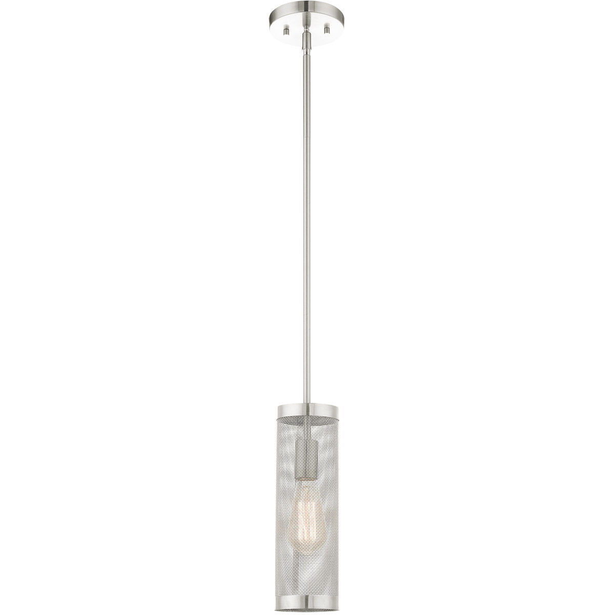 Industro 1 Light 5.13 inch Brushed Nickel Pendant Ceiling Light