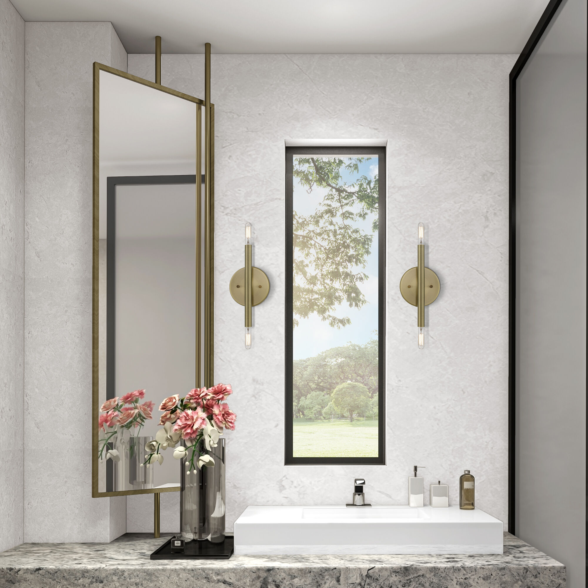 Copenhagen 2 Light 5 inch Antique Brass ADA ADA Wall Sconce Wall Light