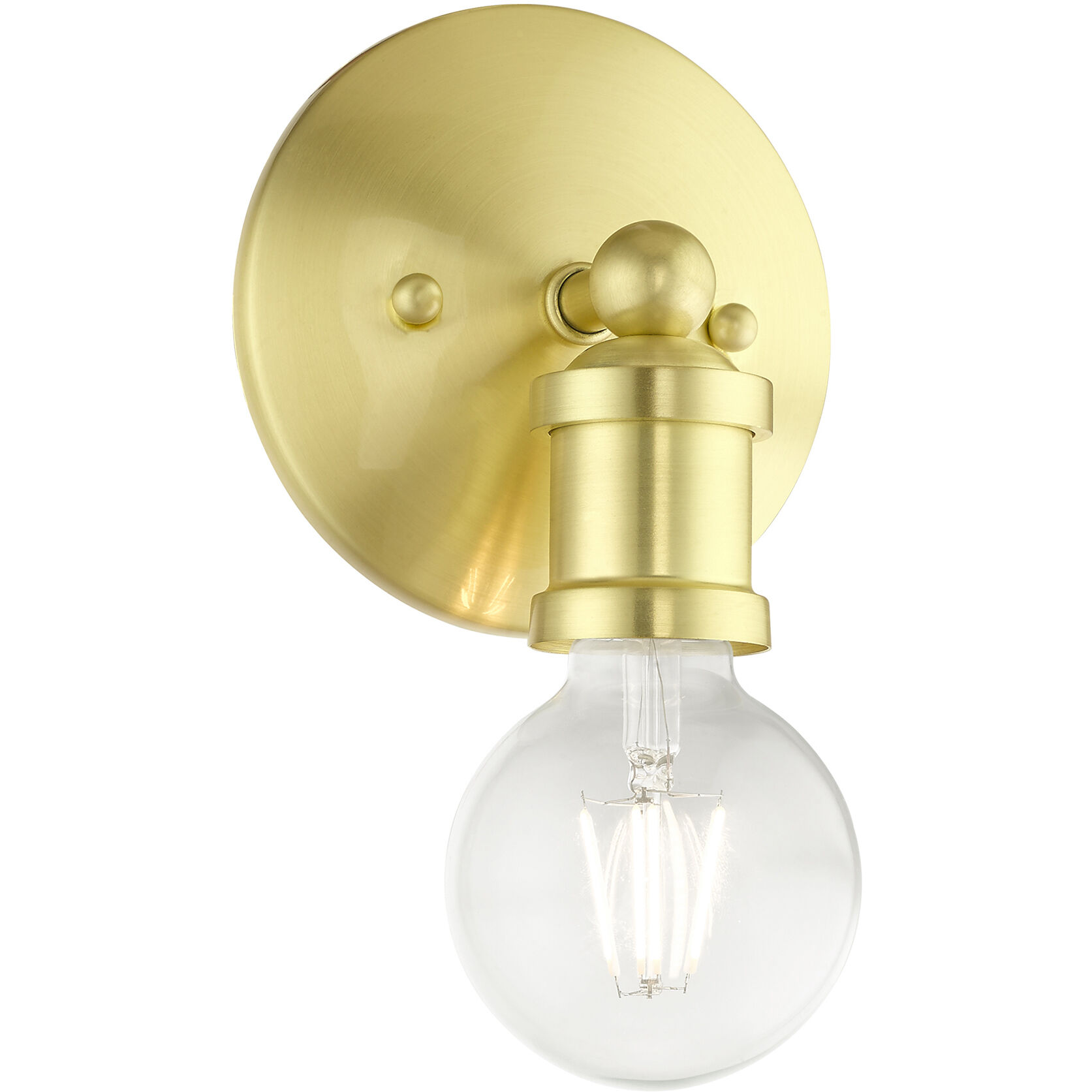 Lansdale 1 Light 5 inch Satin Brass Single Vanity Sconce Wall Light, Single