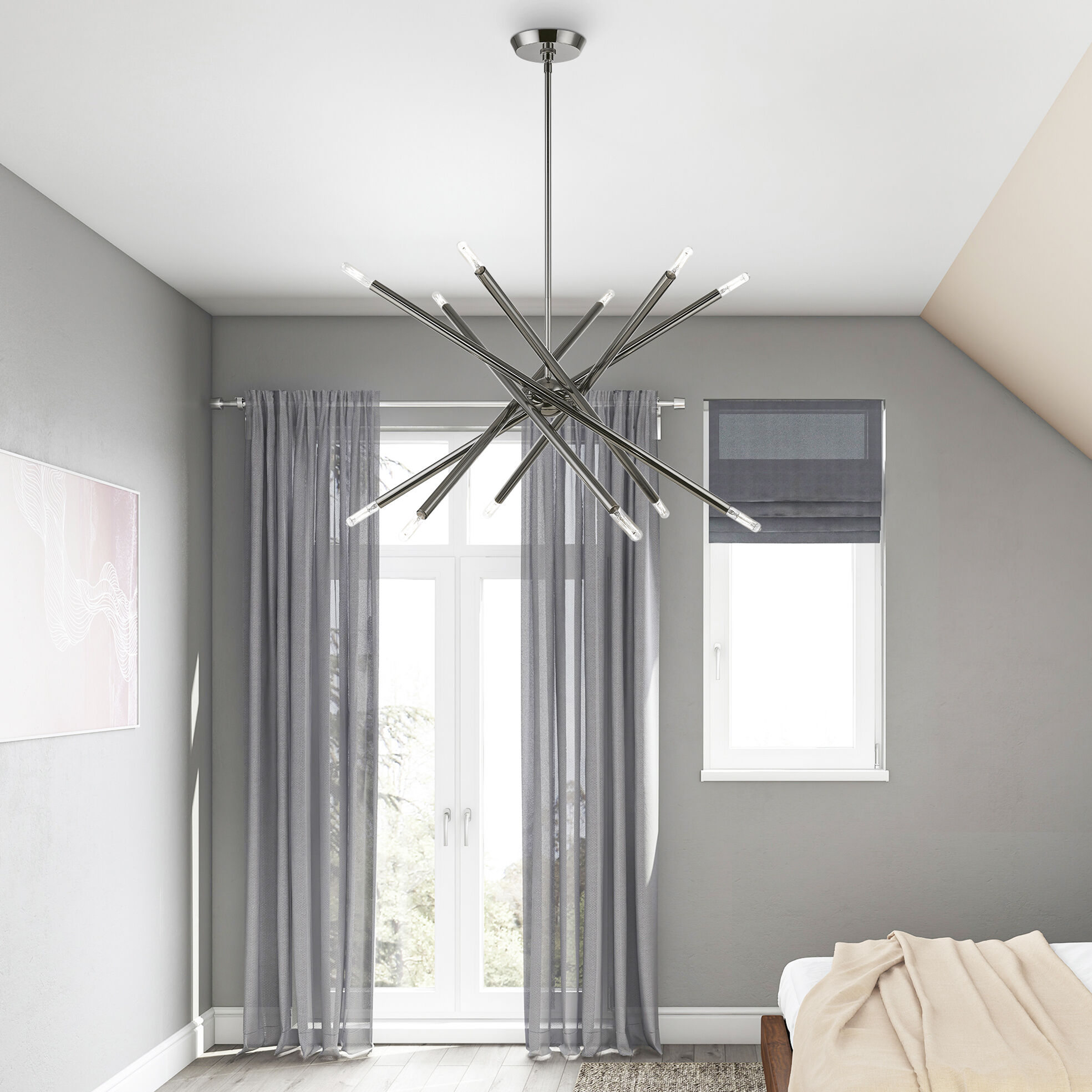 Soho 12 Light 28 inch Black Chrome Chandelier Ceiling Light