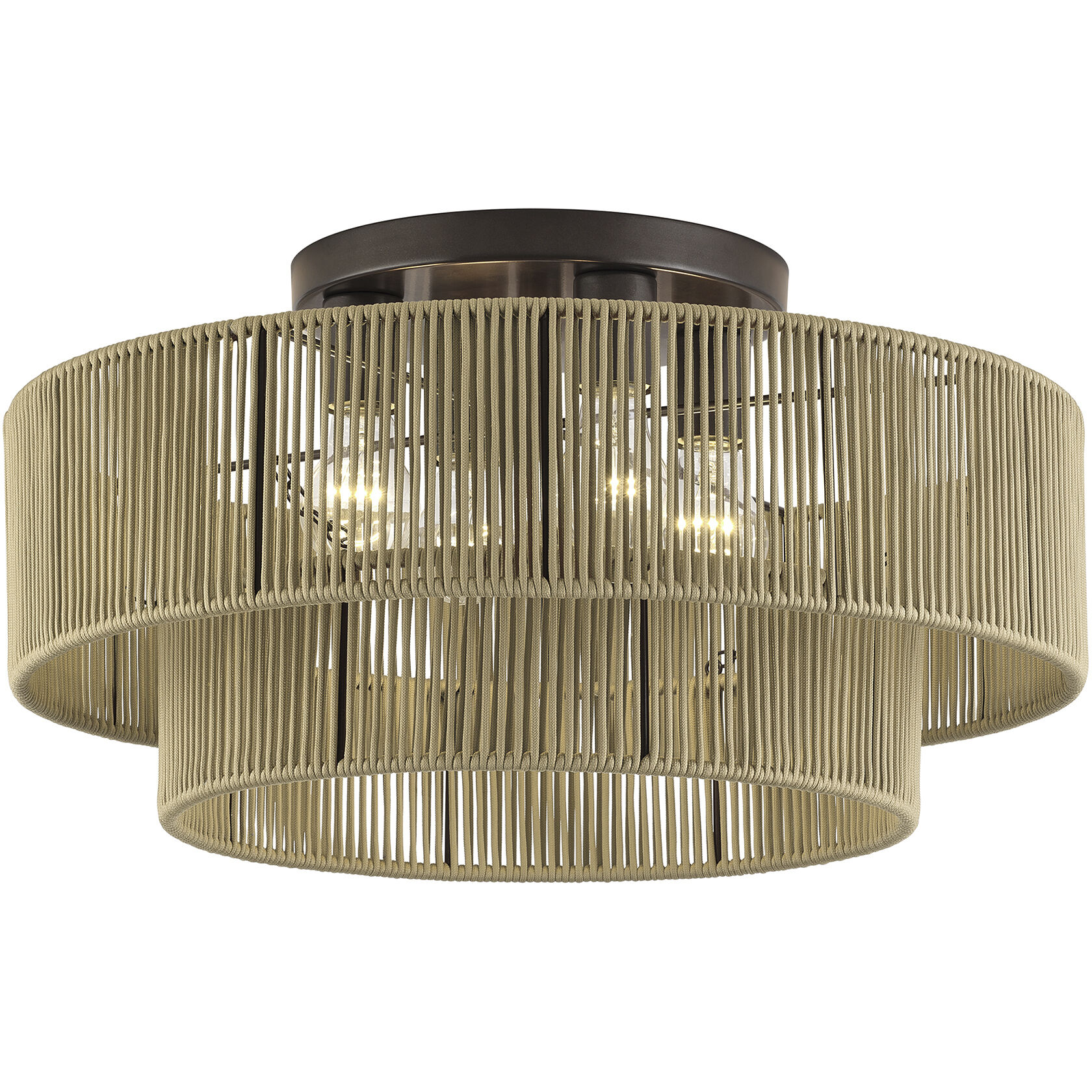 Acordia 4 Light 21 inch English Bronze Semi Flush Mount Ceiling Light, Extra Large