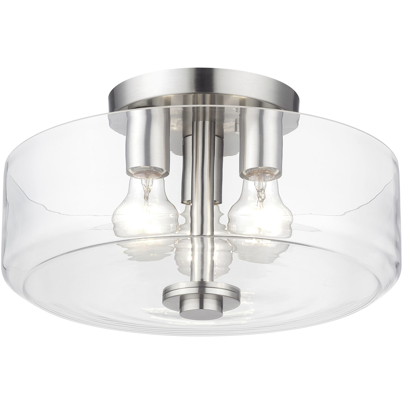 Whitworth 3 Light 14.5 inch Brushed Nickel Semi-Flush Ceiling Light