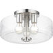 Whitworth 3 Light 14.5 inch Brushed Nickel Semi-Flush Ceiling Light