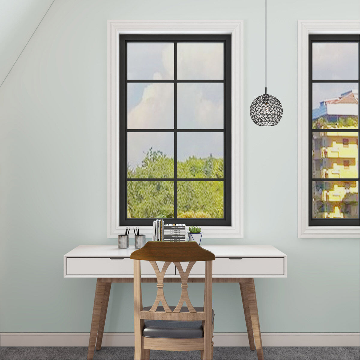 Cassandra 1 Light 9 inch Black Mini Pendant Ceiling Light