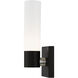 Aero ADA Wall Sconce Wall Light in Black with Brushed Nickel Accent