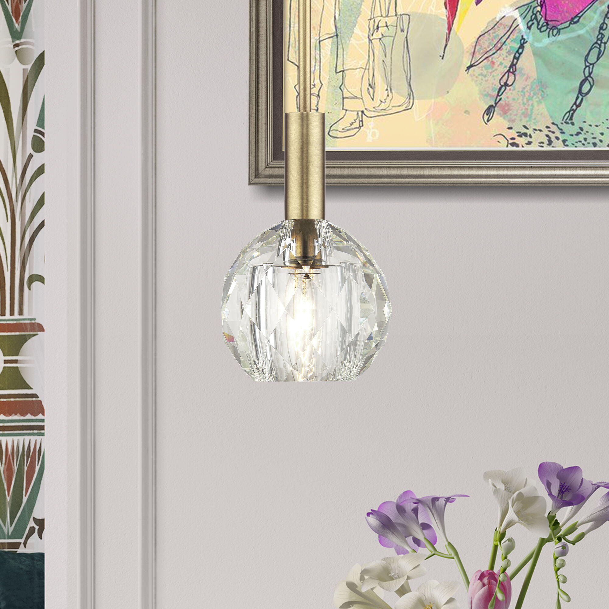 Whitfield 1 Light 6.5 inch Natural Brass Pendant Ceiling Light