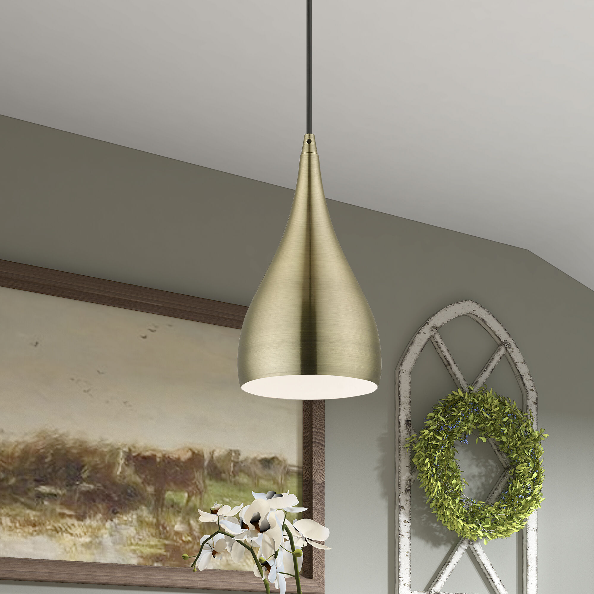 Amador 1 Light 6 inch Antique Brass Pendant Ceiling Light