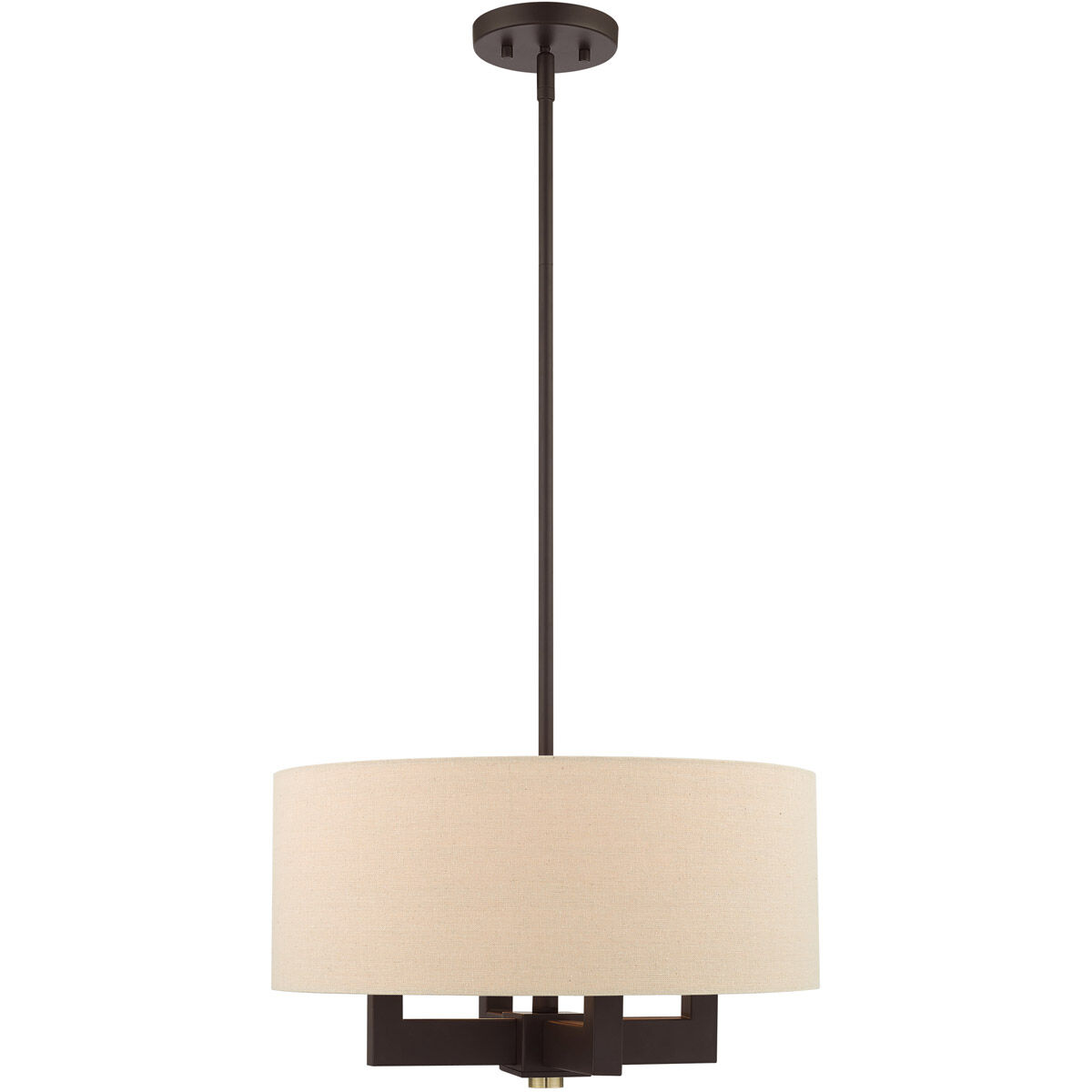 Cresthaven 4 Light 18 inch Bronze with Antique Brass Accents Chandelier Ceiling Light