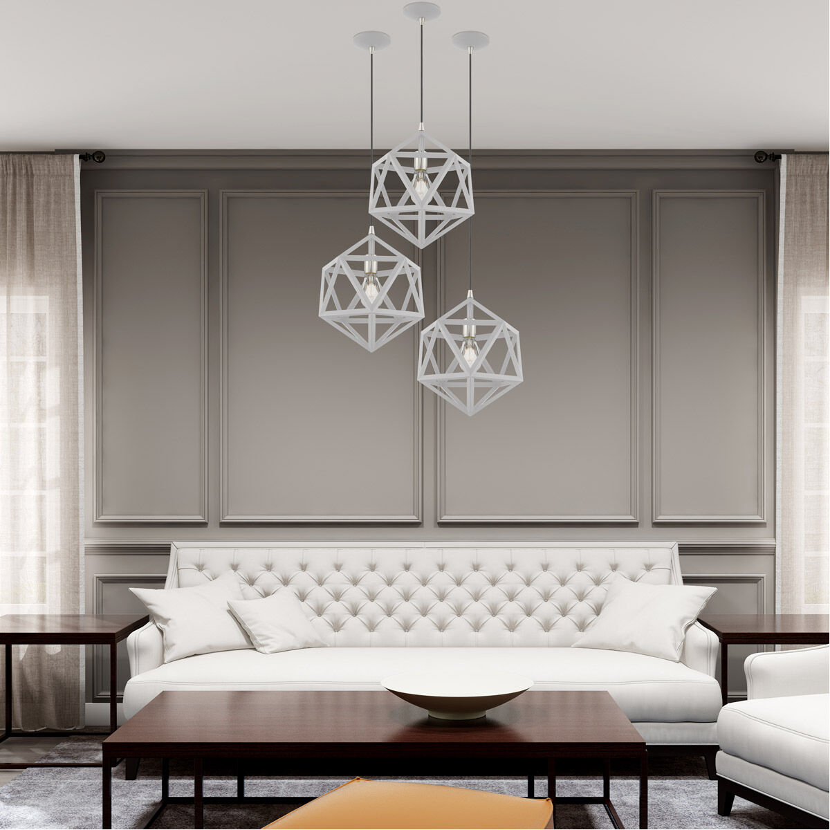 Geometric 1 Light 13 inch Nordic Gray Mini Pendant Ceiling Light