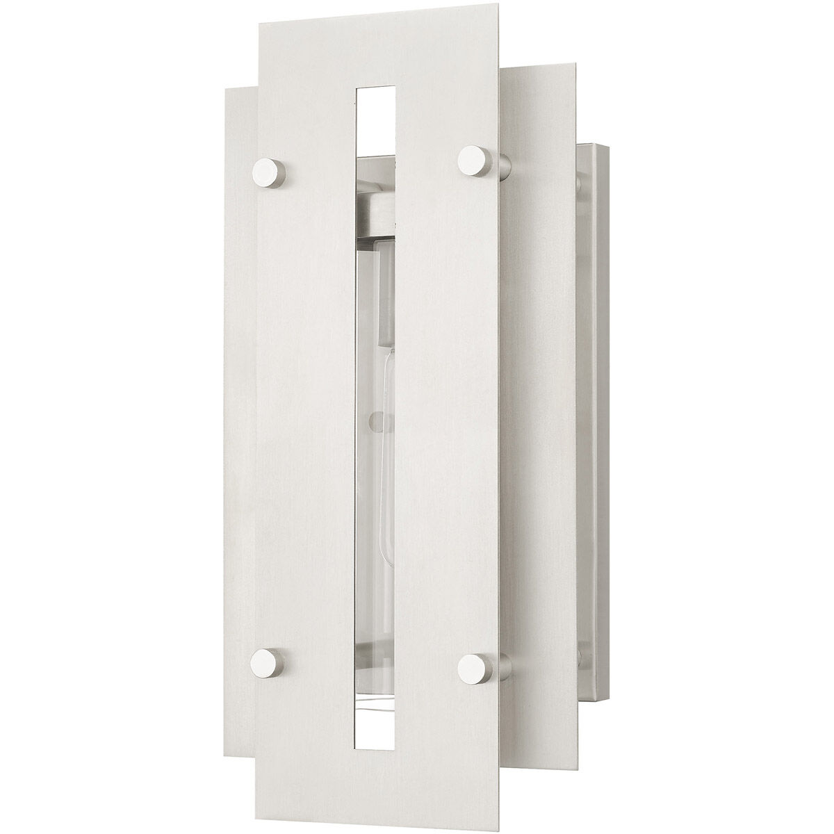 Utrecht 1 Light 14 inch Brushed Nickel Accents Outdoor Wall Lantern