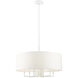 Meridian 7 Light 24 inch White Pendant Chandelier Ceiling Light