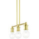 Lansdale 3 Light 24 inch Satin Brass Linear Chandelier Ceiling Light