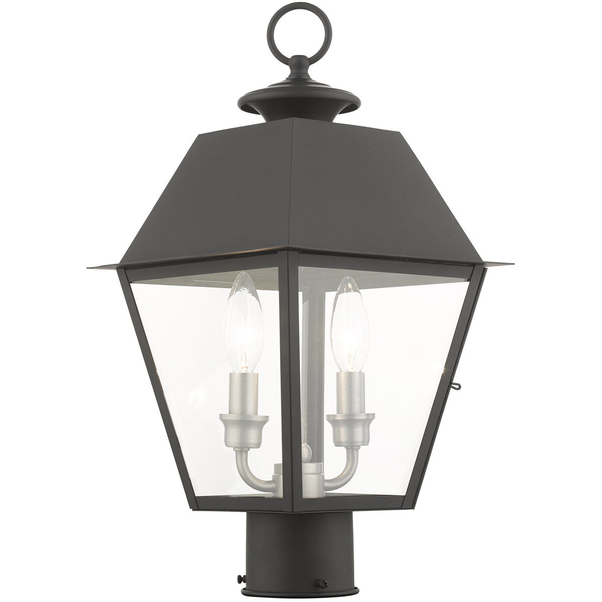 Mansfield 2 Light 17 inch Black Outdoor Post Top Lantern