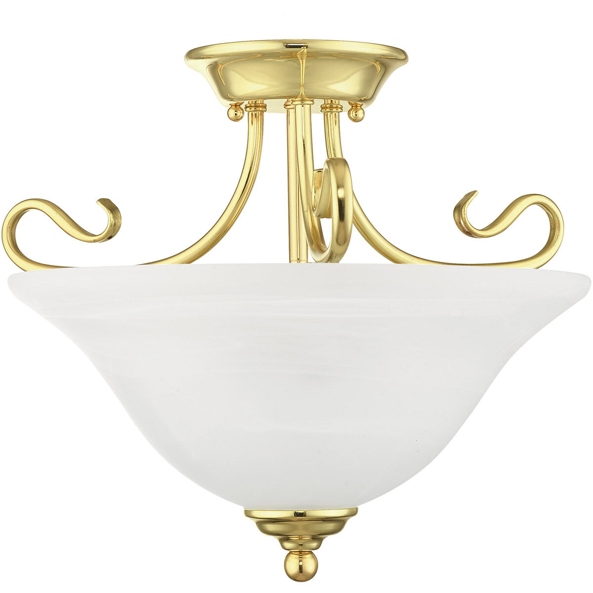Coronado 2 Light 16 inch Polished Brass Semi-Flush Mount Ceiling Light
