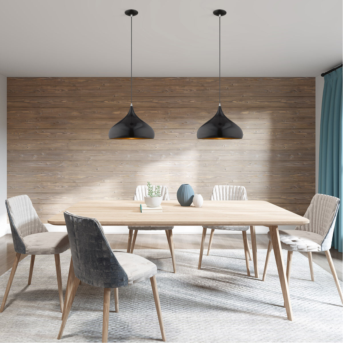 Allison 1 Light 16 inch Shiny Black Mini Pendant Ceiling Light