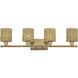 Weavington 4 Light 35.5 inch Antique Gold Leaf Vanity Wall Sconce Wall Light