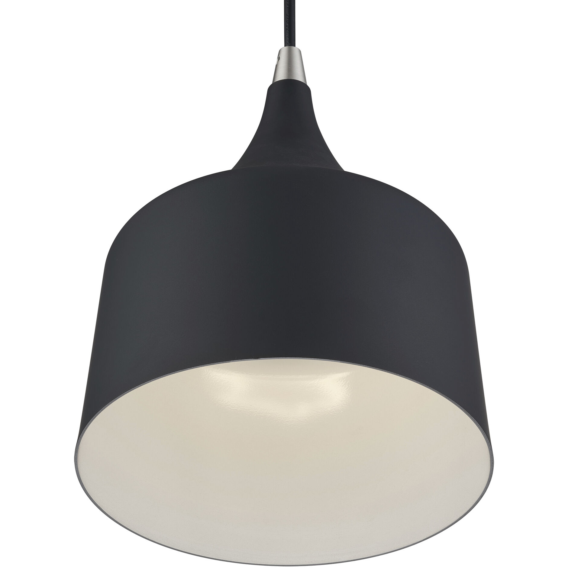Bolita 8 inch Black with Brushed Nickel Accents Pendant Ceiling Light