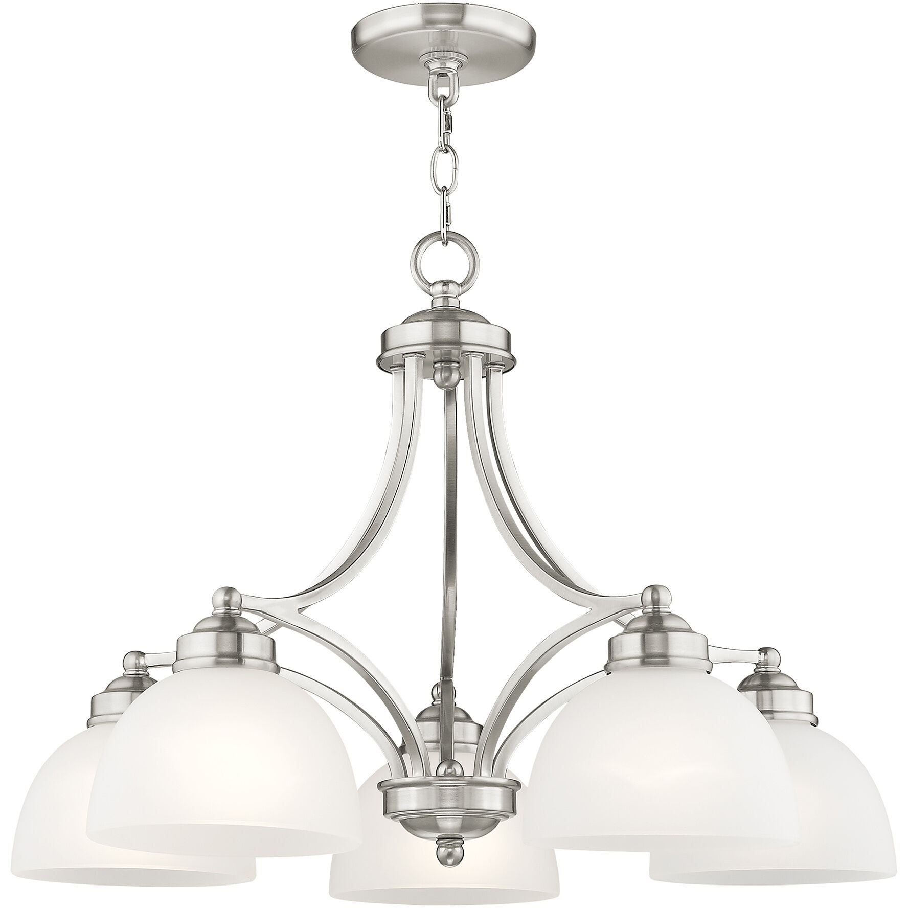 Somerset 5 Light 25 inch Brushed Nickel Chandelier Ceiling Light