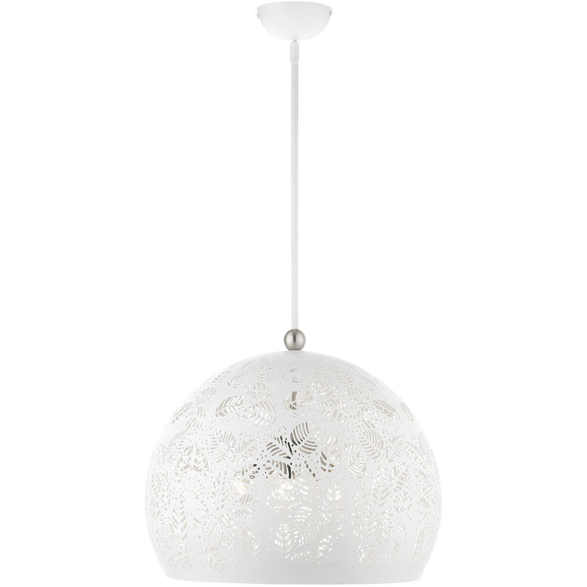 Chantily 3 Light 19.75 inch White with Brushed Nickel Accents Pendant Ceiling Light