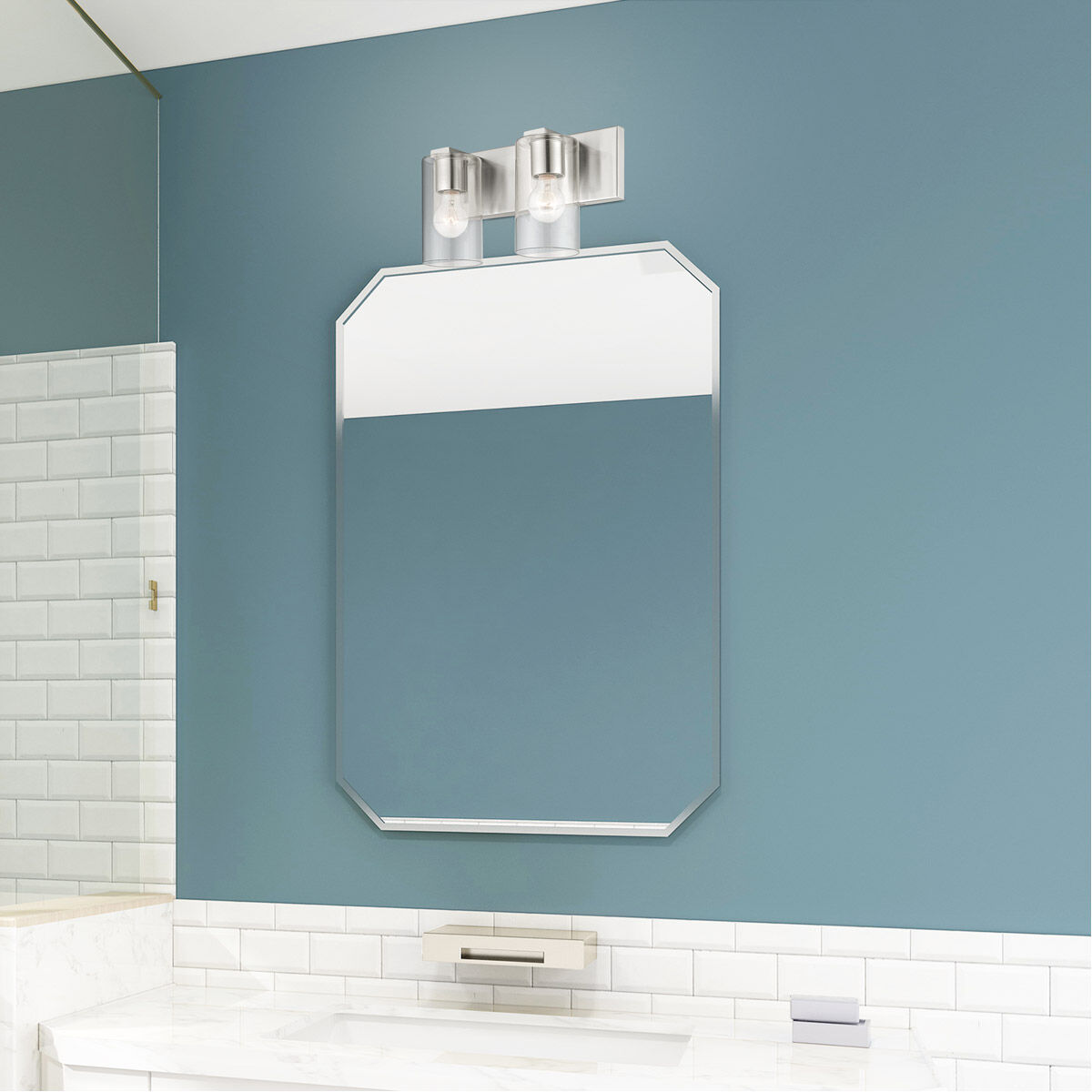 Zurich 2 Light 15 inch Brushed Nickel Vanity Sconce Wall Light