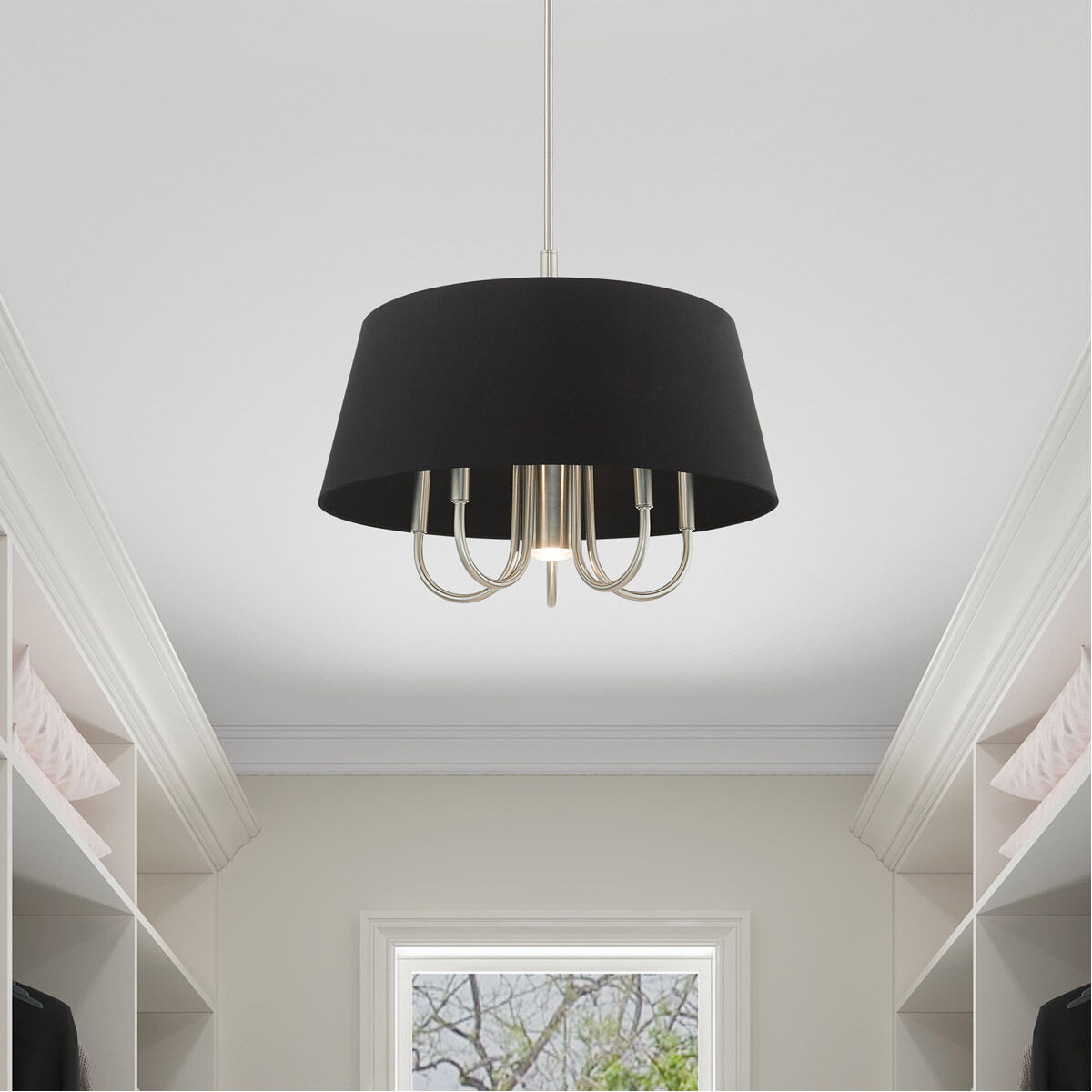 Belclaire 6 Light 24 inch Brushed Nickel Pendant Chandelier Ceiling Light