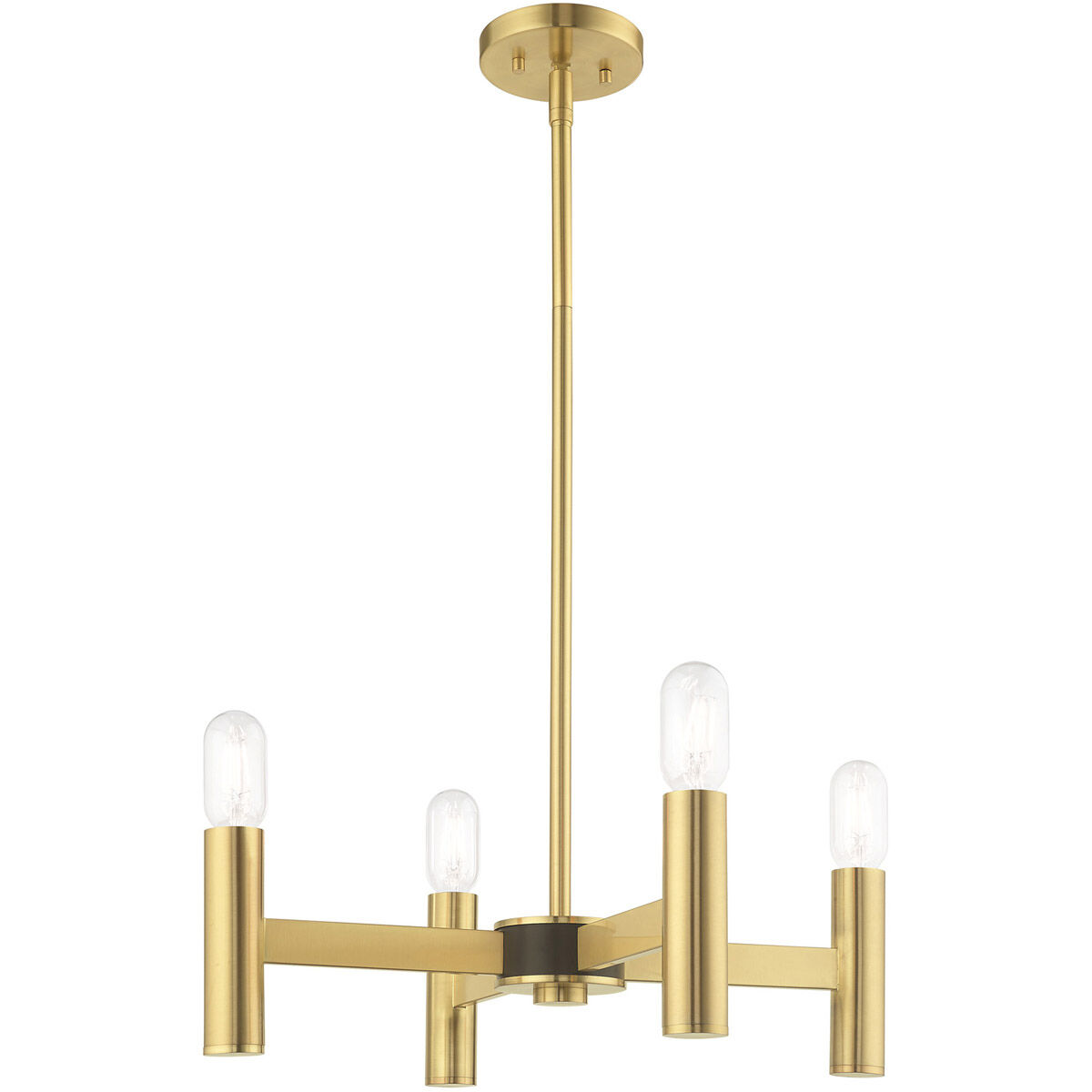Copenhagen 4 Light 20 inch Satin Brass Mini Chandelier Ceiling Light