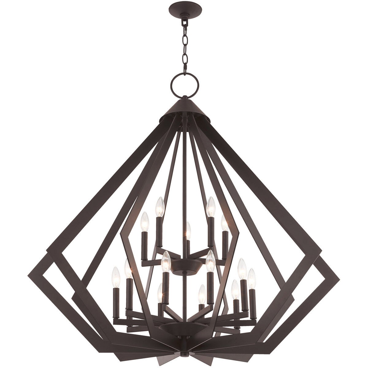 Prism 15 Light 42 inch Bronze Foyer Chandelier Ceiling Light